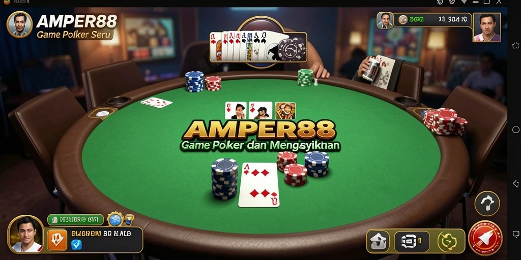 Gameplay Poker seru dan mendebarkan di AMPER88.
