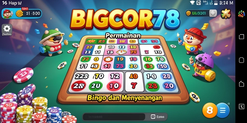 Tampilan gameplay Bingo yang seru dan interaktif di BIGCOR78.