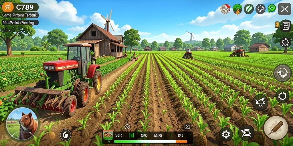 Gameplay seru di C789 dengan berbagai jenis tanaman.