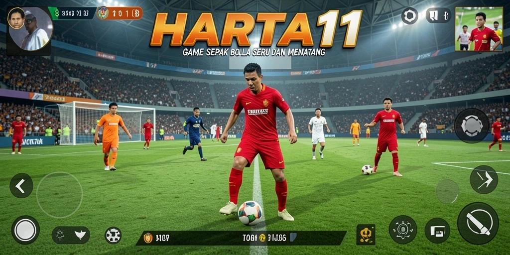 Tampilan aksi seru HARTA11 dalam pertandingan sepak bola.