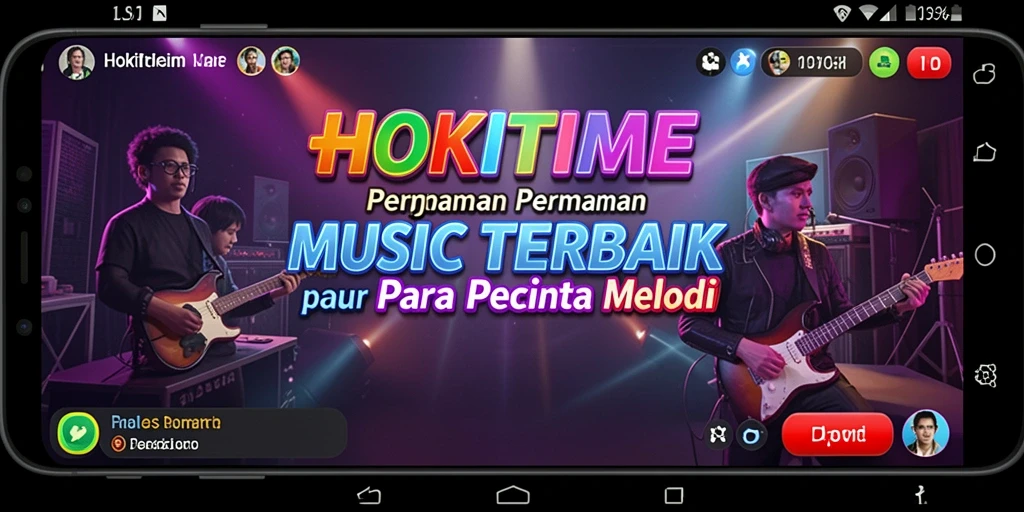 Tampilan gameplay HOKITIME dengan interaksi musik yang seru.