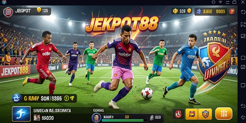 Tangkapan layar utama dari gameplay JEKPOT88 yang menampilkan aksi olahraga seru.