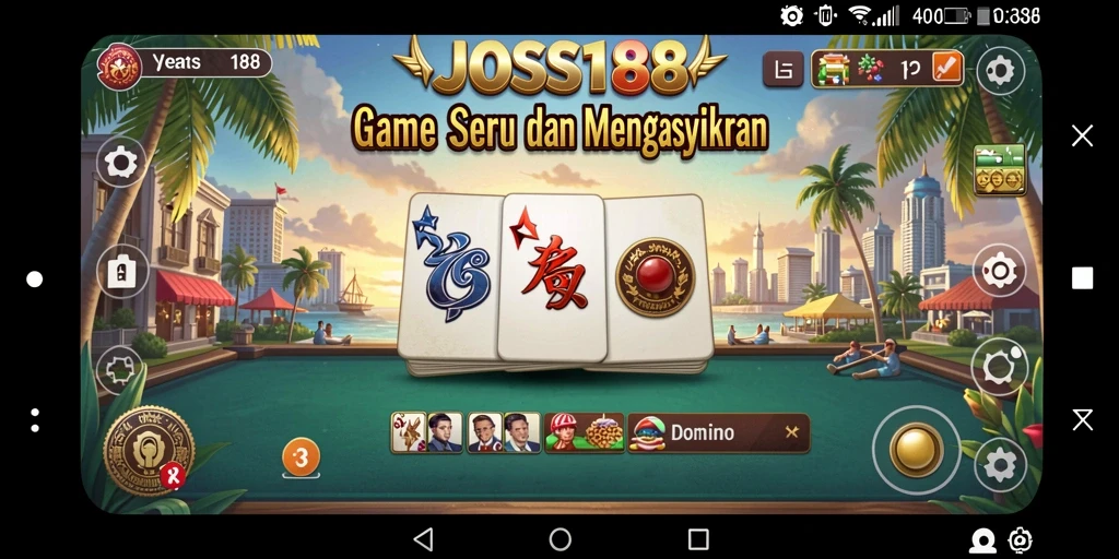 Tampilan utama gameplay JOSS188 yang seru dan interaktif.