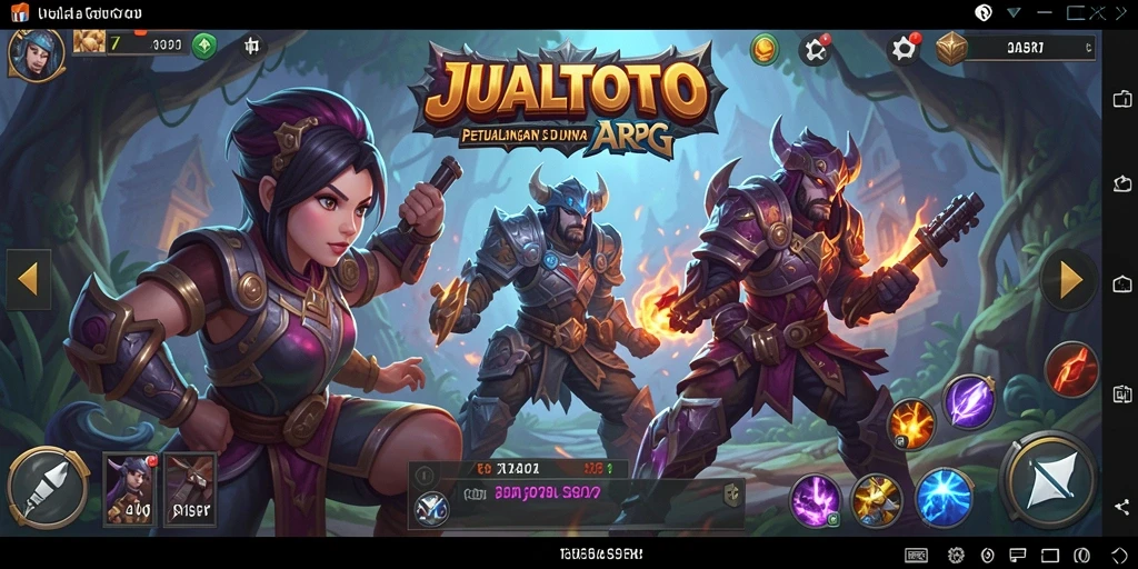 Tampilan gameplay seru JUALTOTO dalam petualangan ARPG.