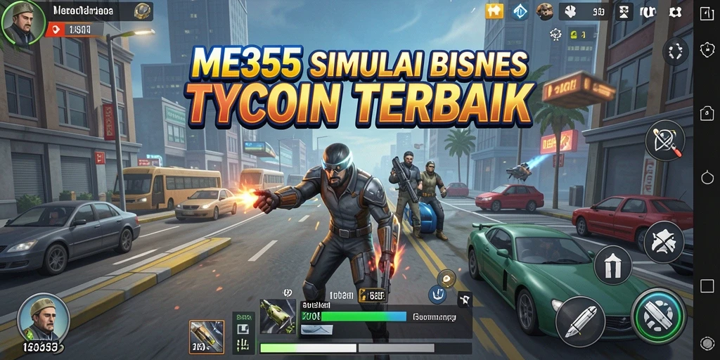 Tampilan gameplay ME355 yang menantang dalam membangun bisnis.