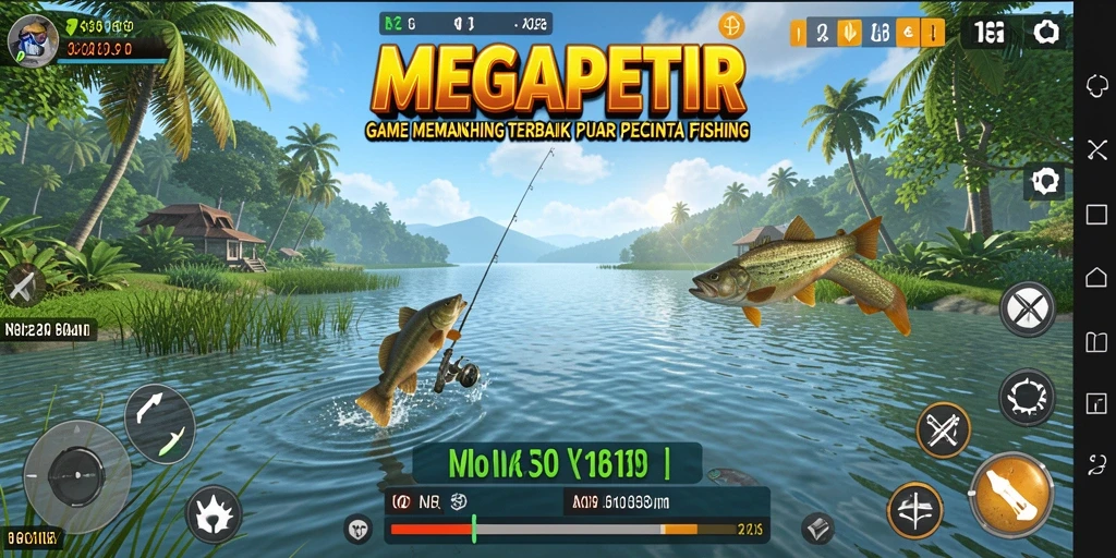 Tangkapan banyak ikan dalam gameplay MEGAPETIR yang seru.