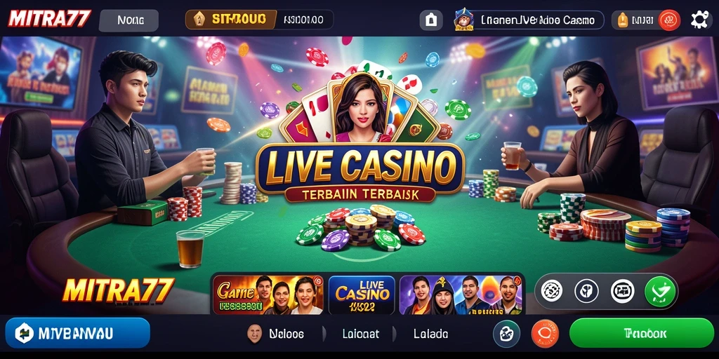 Tampilan gameplay Live Casino yang menarik dan interaktif di MITRA77.