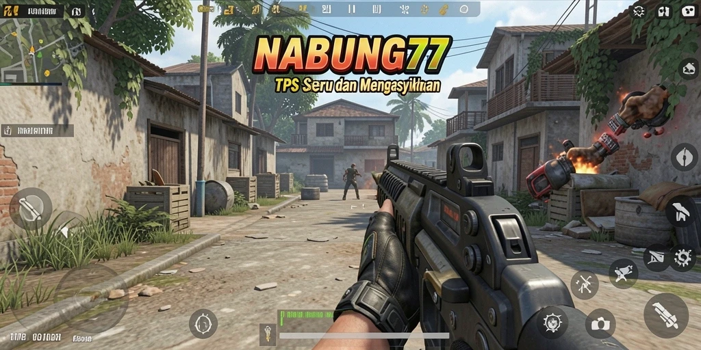 Tangkapan layar gameplay NABUNG77 menampilkan aksi mendebarkan di medan perang.