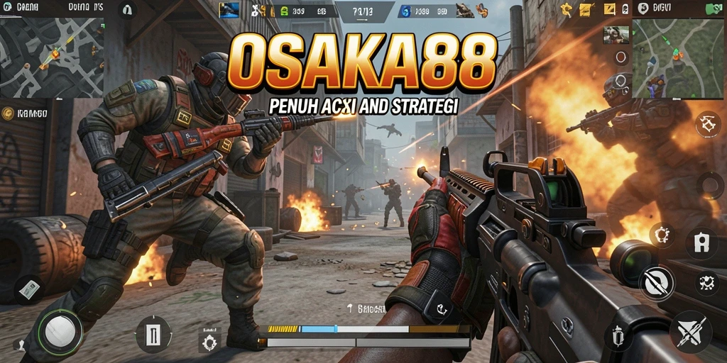 Screenshot menampilkan aksi pertempuran seru di OSAKA88.