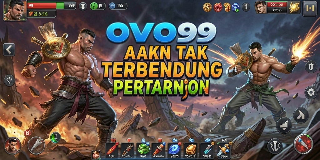 Tangkapan layar menunjukkan aksi pertarungan mendebarkan di OVO99.
