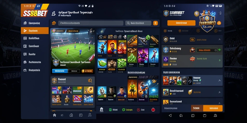 Tampilan antarmuka utama SS88BET dengan opsi taruhan olahraga.