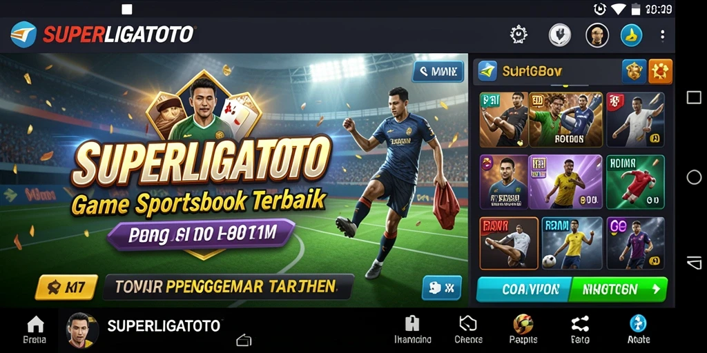 Tampilan utama SUPERLIGATOTO dengan berbagai opsi taruhan olahraga.