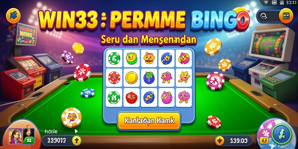 Tampilan gameplay menang Bingo di WIN33 dengan antarmuka yang menarik.